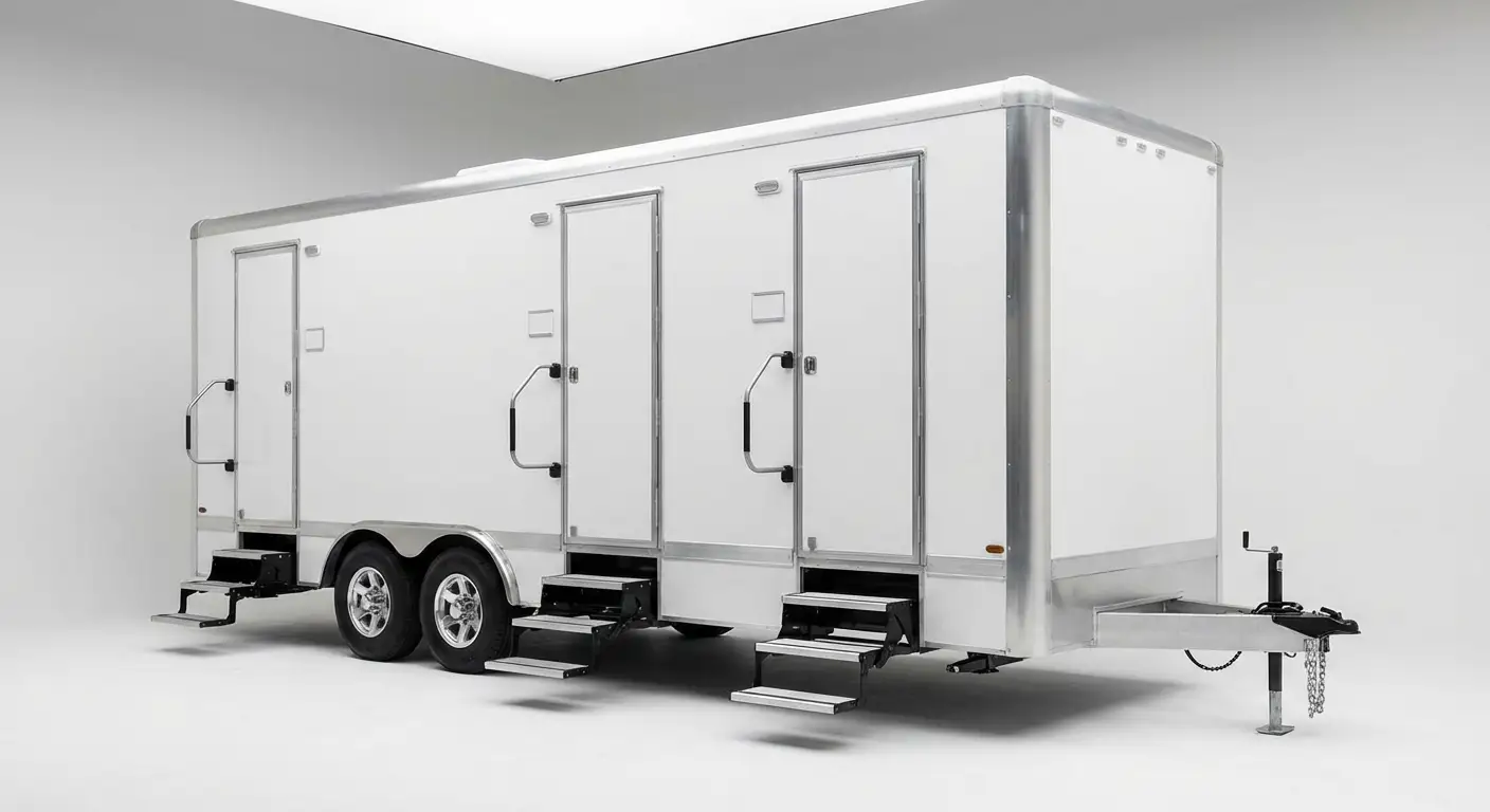 Climate controlled restroom trailer interior features in Ann Arbor, MI