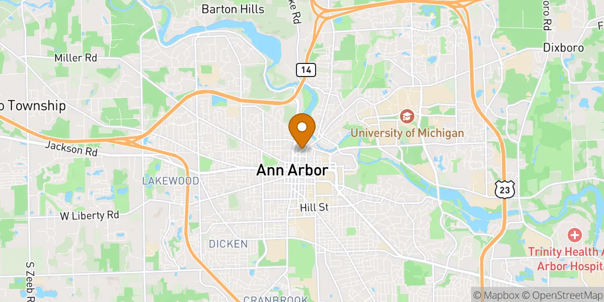 neighborhood map in Ann Arbor, MI
