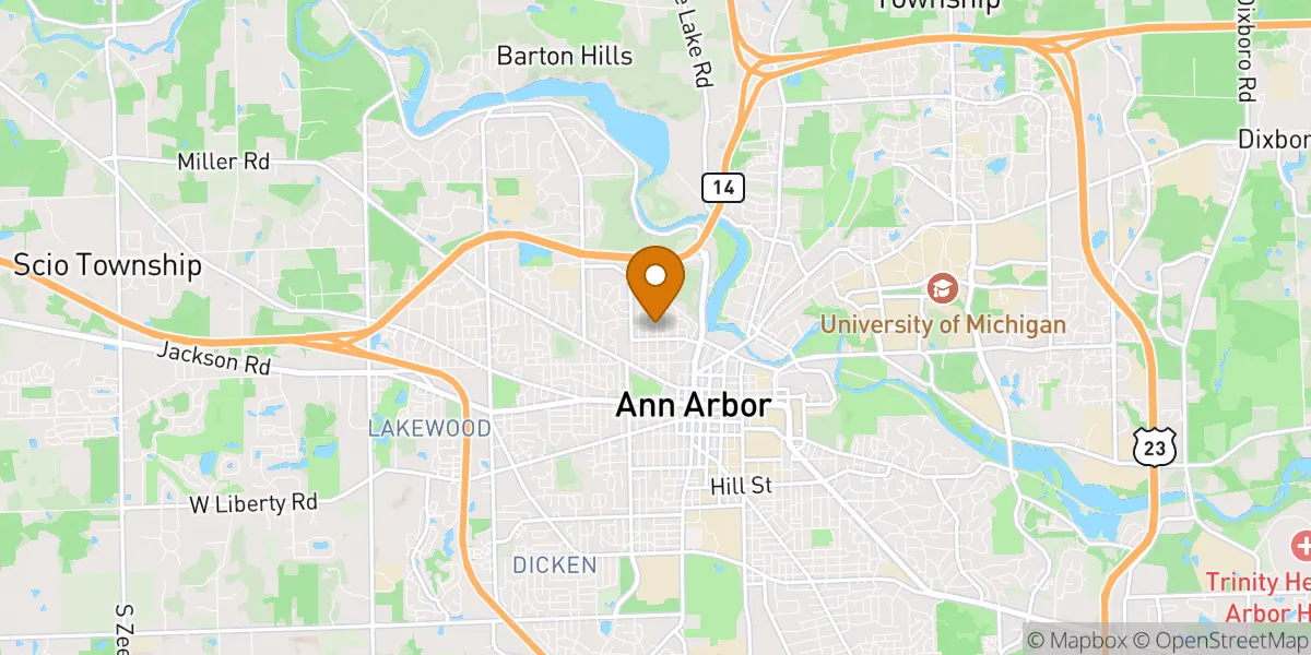 neighborhood map in Ann Arbor, MI